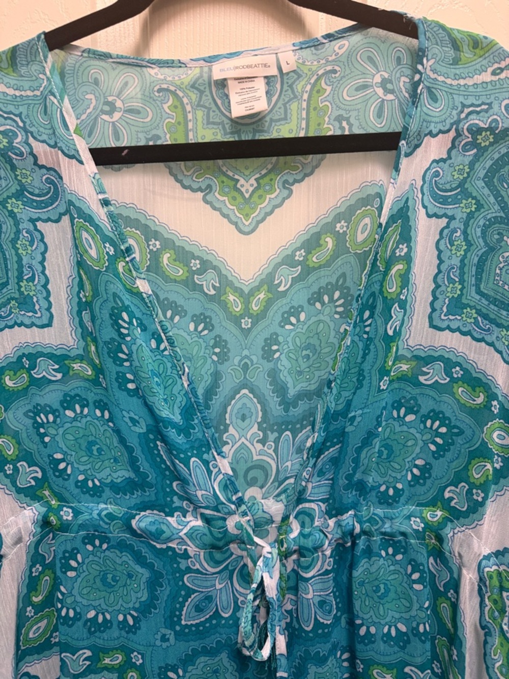 Bleu Rod Beattie Teal & Aqua Paisley Swimsuit Coverup NWOT - Picture 2 of 4